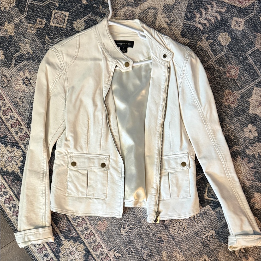 Bagatelle Cream Leather Jacket